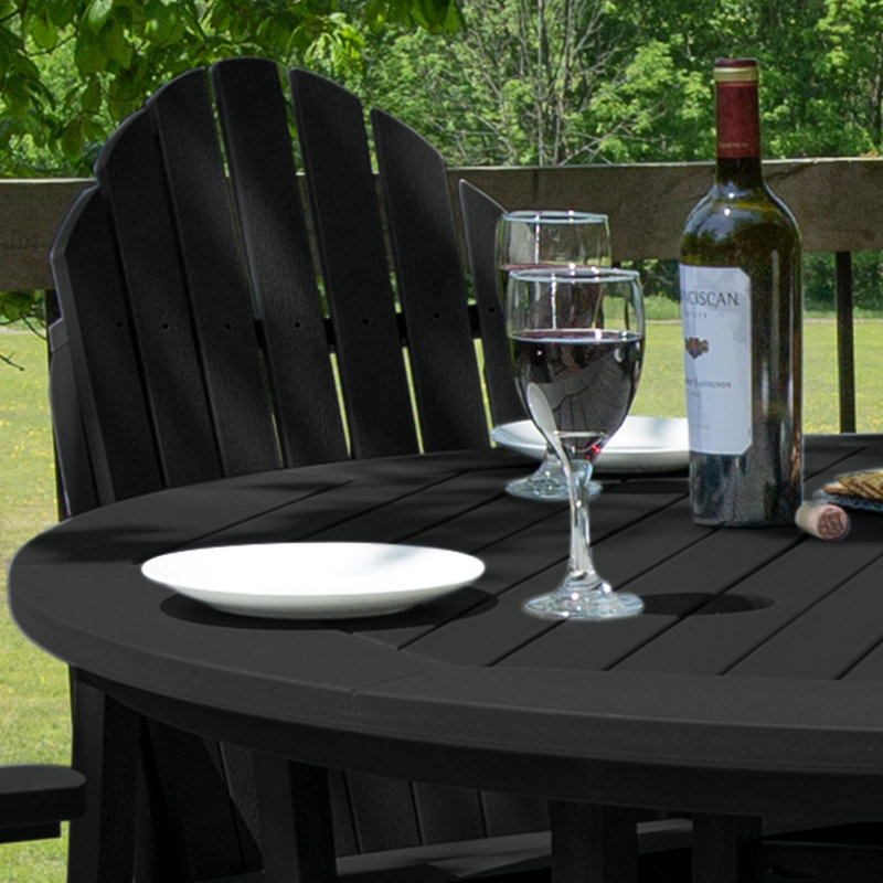 Anette 4-Person 48" Round, Counter-Height Dining Set, Black