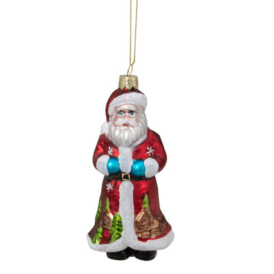 Ornement de Noël 5,5 po en verre Saint-Nicolas