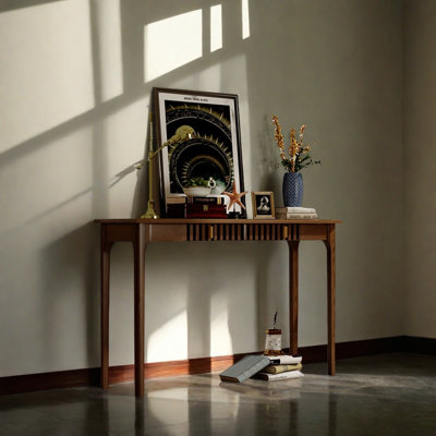 Console en bois de pin noyer