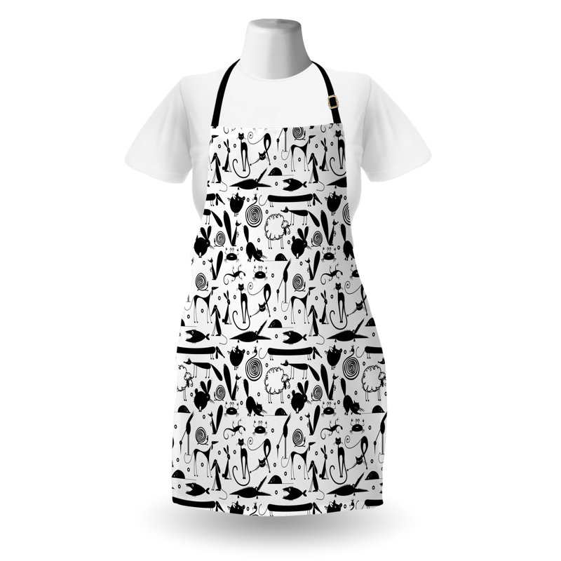 Tablier East Urban Home Animal, cuisine de jardinage, taille adulte, gris anthracite blanc