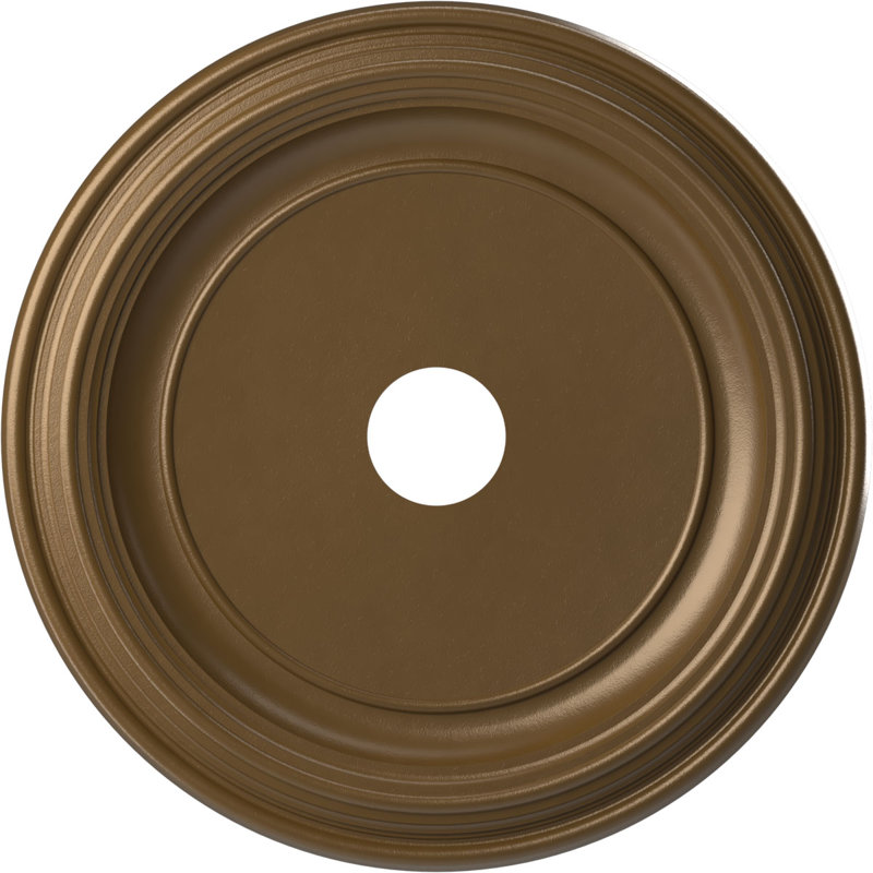 Traditional Traditional Thermoformed PVC Ceiling Medallion, 13" H x 13" W x 1.25" D, Metallic Champagne Bronze