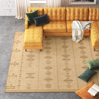 Tapis d'intérieur / extérieur à motif géométrique Hiliana