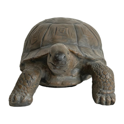 Long Realistic Tortoise Figurine, 11.22" High Resin Turtle Statue, Large Outdoor Garden Sculpture for Nature Decor & Themed Displays