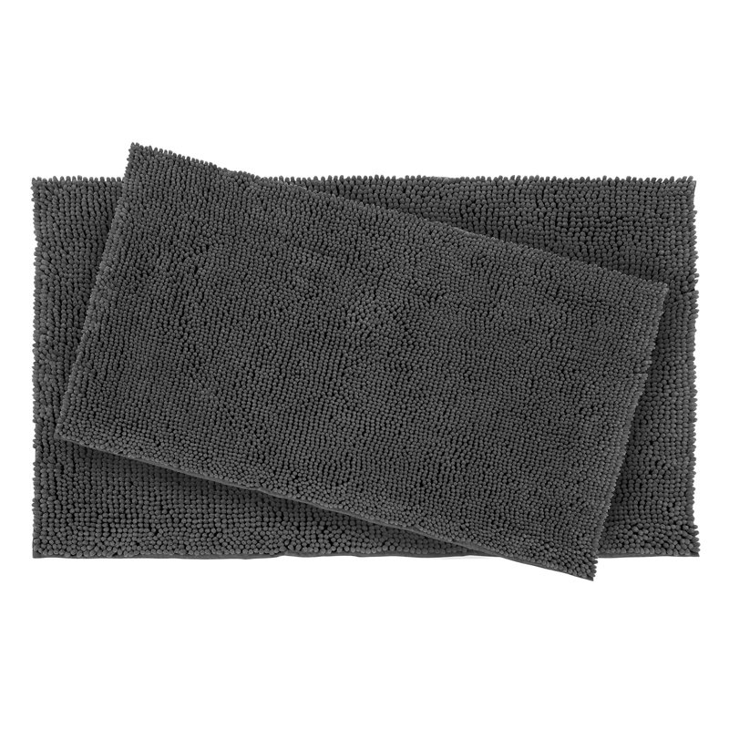 Aguon Non-Slip Bath Rug, Gray