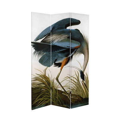 Great Blue Heron & Flamingo Double Sided Canvas Room Divider