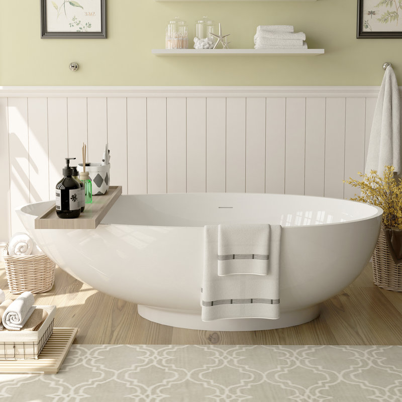Baignoire de trempage autoportante 70,1 po x 35,4 po