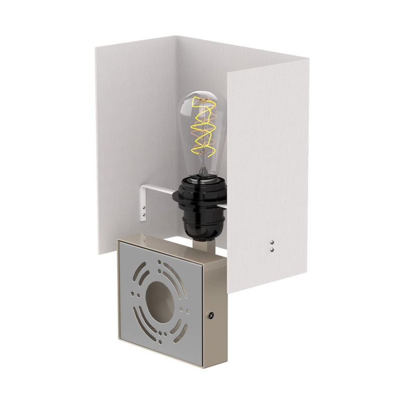 White Fabric Shade Modern Wall Sconce with USB Port