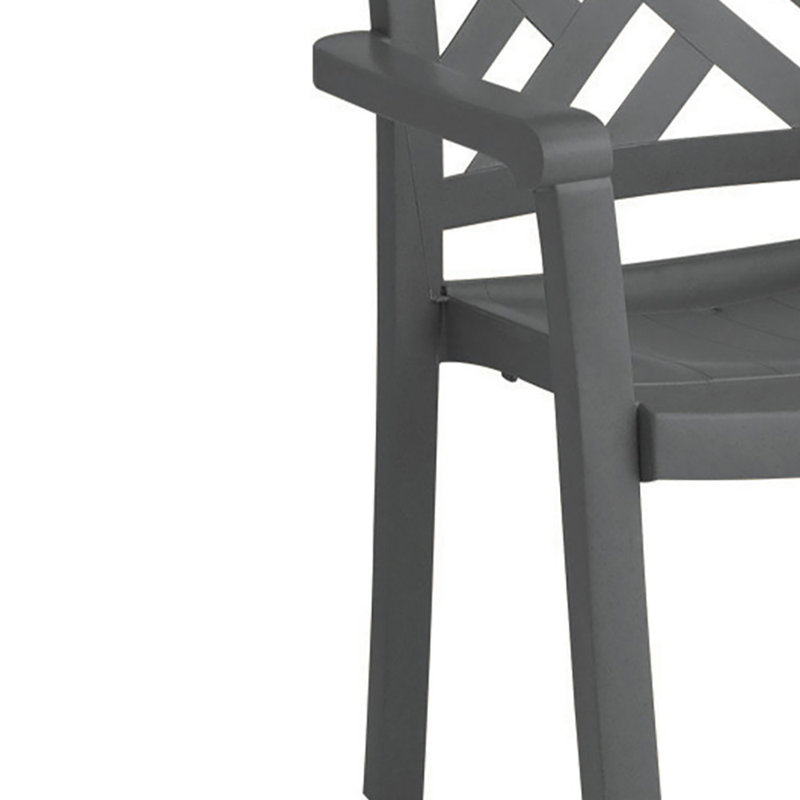 Grosfillex Sanibel Stackable Sidechair, Charcoal