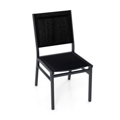 Chaises de salle à manger d'extérieur avec siège et dossier respirants pour le porche de la piscine