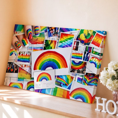 Canvas Create A Vibrant Collage Celebrating LGBTQ Pride Featuring A Variety Wall Art Of Rainbow Motifs And Messages Include Colorful Canvas Wall Art