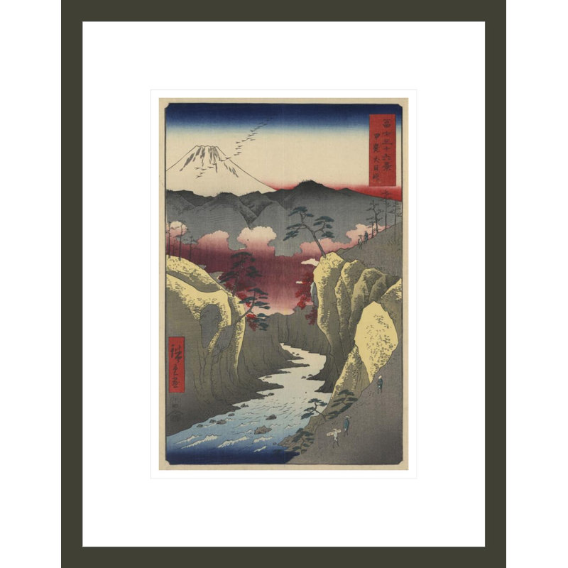 «Inume Pass in Kai Province» par Andô Hiroshige - impression giclée encadrée, H 16,75 po x l 13,13 po