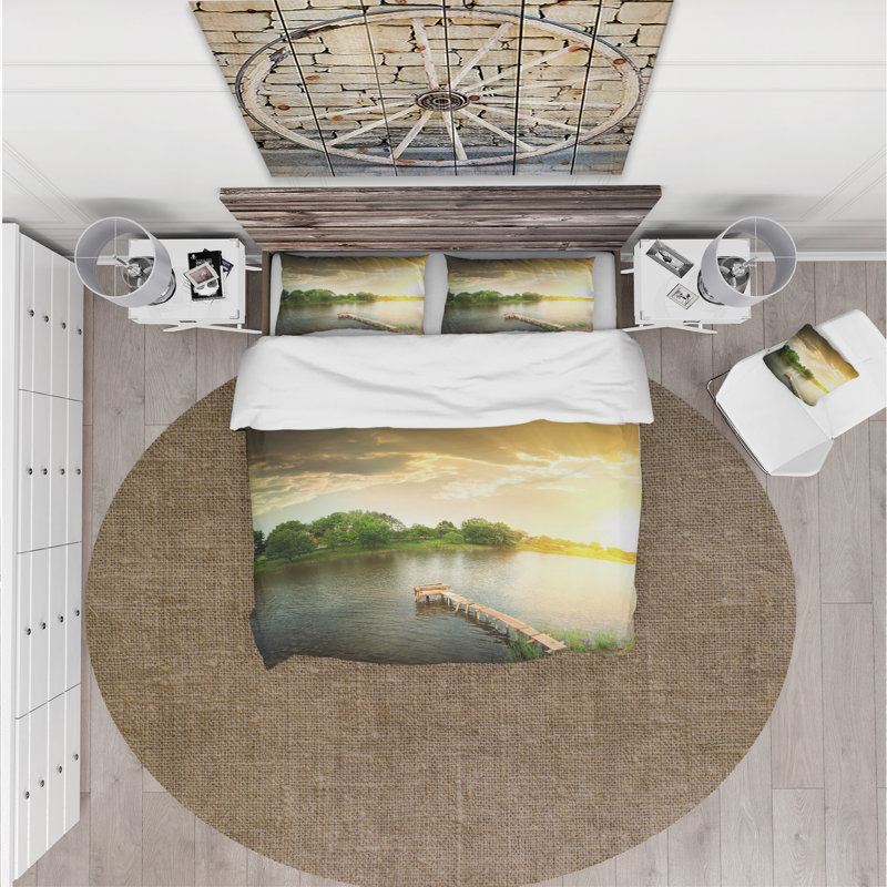 Ensemble de housse de couette de cabine et de dépôt, Housse simple + 1 taie décorative
