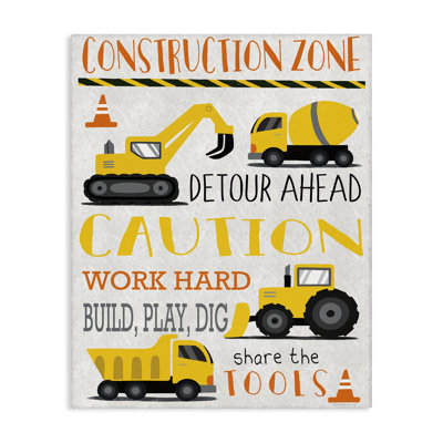 Toile Construction Zone Ahead, conception par Elizabeth Tyndall