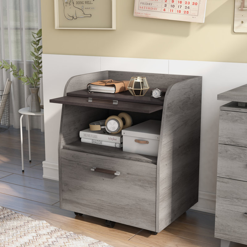23.54'' Wide 1 -Drawer Mobile File Cabinet