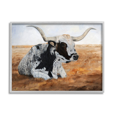 " Longhorn Cattle Prairie Portrait " by Kathy Winkler