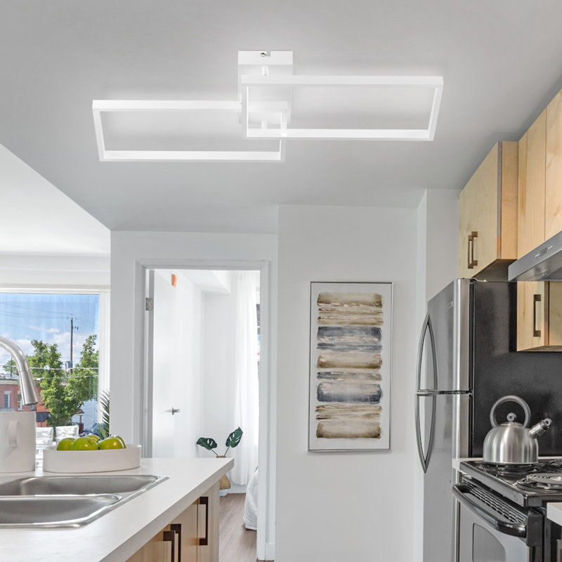 Coben 2-Light Dimmable LED Flush Mount, White