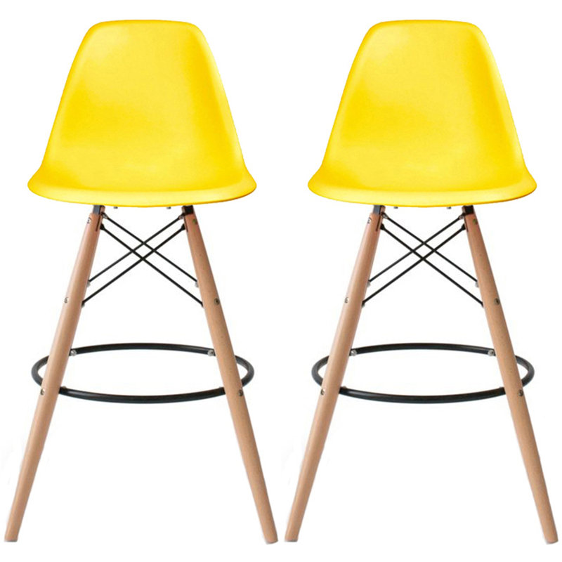 Carino Crimmins Metal Bar Stool – Eiffel Leg Counter Bar Height Stool with Curved Back for Kitchen Island, Breakfast Bar, or Pub Table, Home Bar