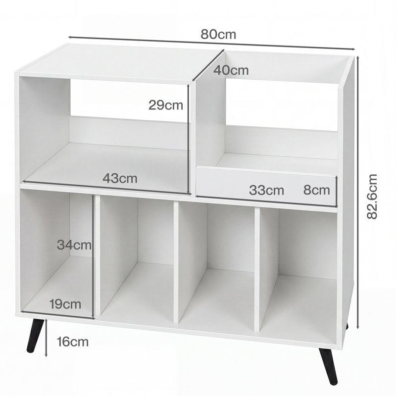 82.6 cm H Media Shelves, White