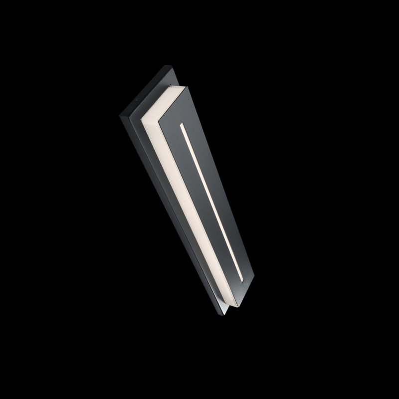 Sleek Midnight 16" LED Outdoor Wall Sconce in Black Aluminum