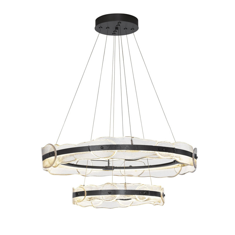 Solstice Tiered Geometric Pendant, Black