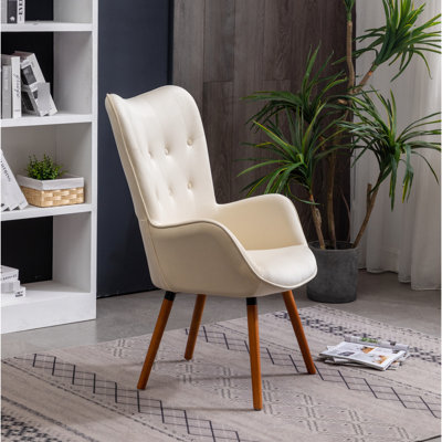 Velvet Chair In Chocolate - Button Back, Stable Solid Wood Base Accent Darkest Brown Back Design,