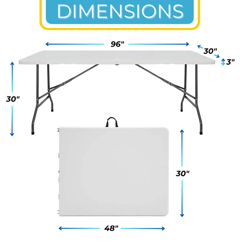 Rectangular Folding Table, 30" H x 96" L x 34" D