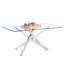 Table basse de 39,37 po rectangulaire en verre trempé transparent, design élégant avec pieds en métal chromé argenté, table basse de salon-134895216