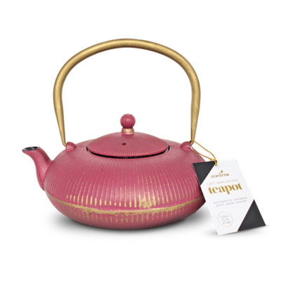 Fairmont Park Patric 1200ml Pink Cast Iron Teapot