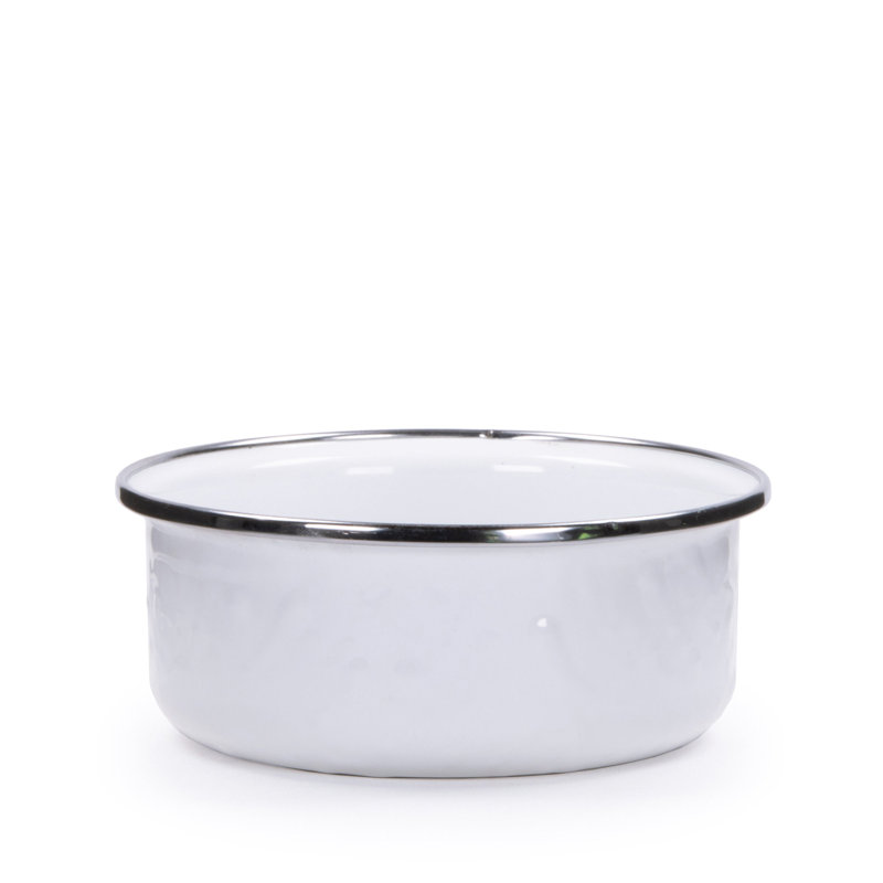 Solid Enamelware Soup Bowl, Solid White Textured
