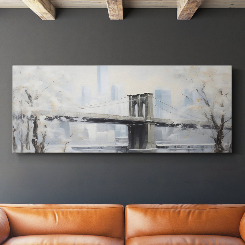 Paysage, série CCLIV, toile tendue avec châssis, prête à être accrochée, H 12 po x l 30 po
