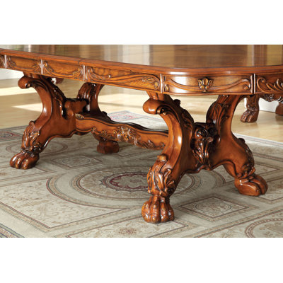 Evangeline Extendable Oval Solid Wood Base Dining Table
