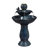 2-Tier Blue Ceramic Bird Bath Fountain, Decorative Water Fountain with LED Lights and Quiet Pump, Indoor Outdoor Water Feature for Patio, Garden, Deck, Balcony, Office and Home Décor, Relaxing Cascading Water Design-129619011
