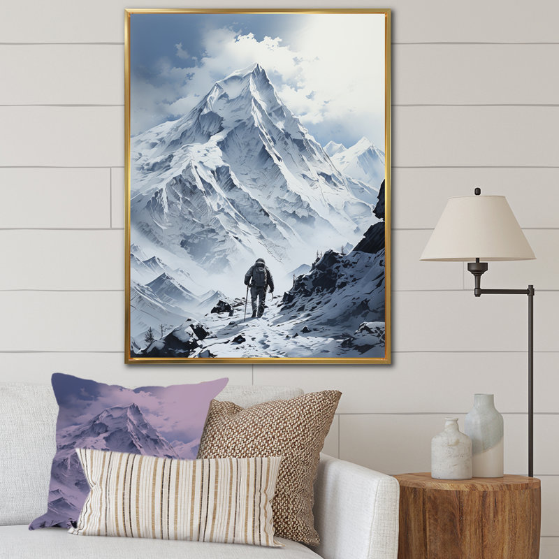 Montagnes françaises sur une impression sur toile, Cadre flottant doré, H 20 po x l 12 po x P 1 po