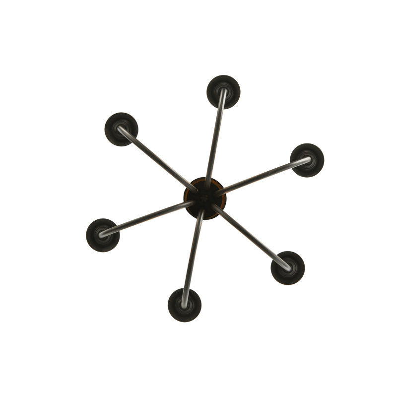 Black Mini 6-Light Plug-in Candle Chandelier