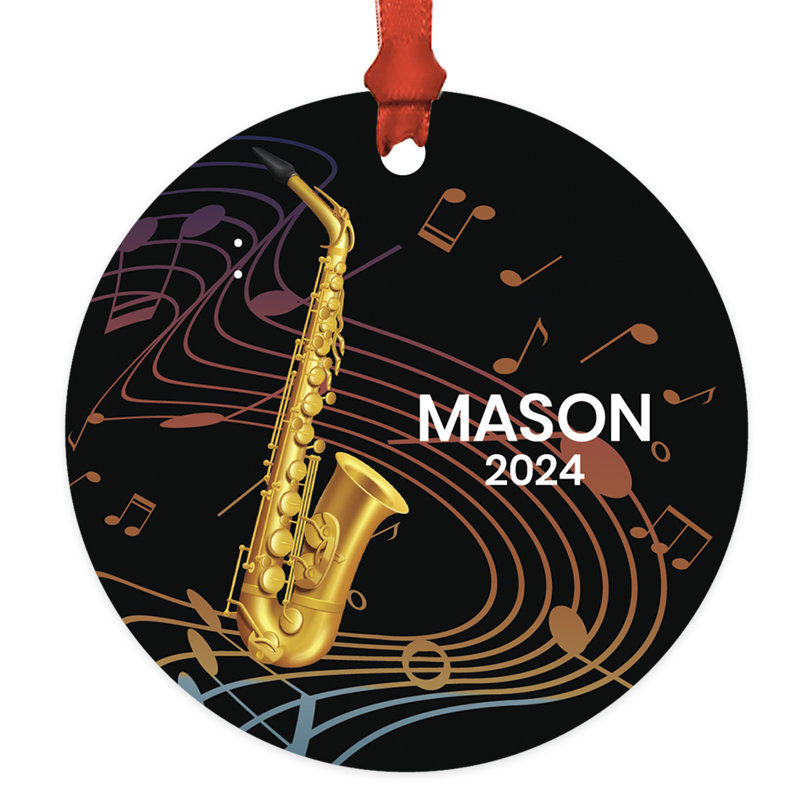 Décoration de Noël sur mesure en métal pour saxophone en métal, Oui