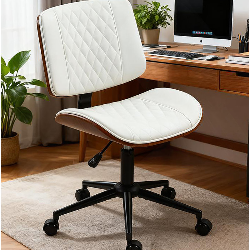Élégante chaise de bureau à domicile avec hauteur réglable, roulettes lisses et similicuir pour plus de confort et de style