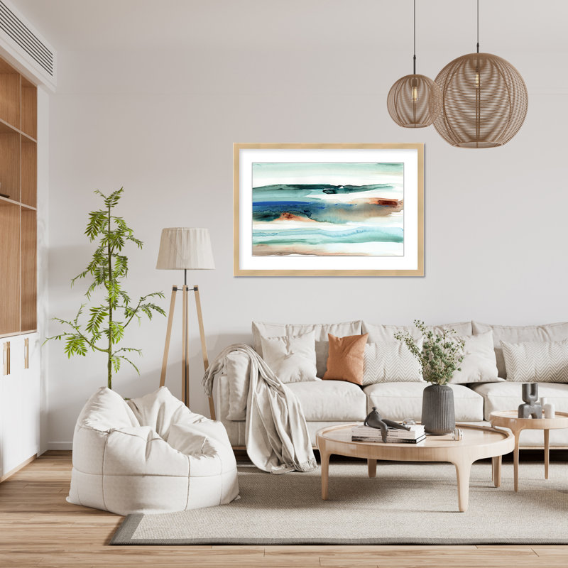 Coastal Retreat Beach Waves Abstract, 16" H x 24" W