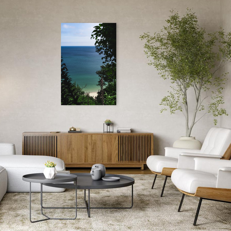 «Lush Coastal Perspectives Peaceful Serene Abstract Coastal», reproduction d'art mural, 48" H x 32" W