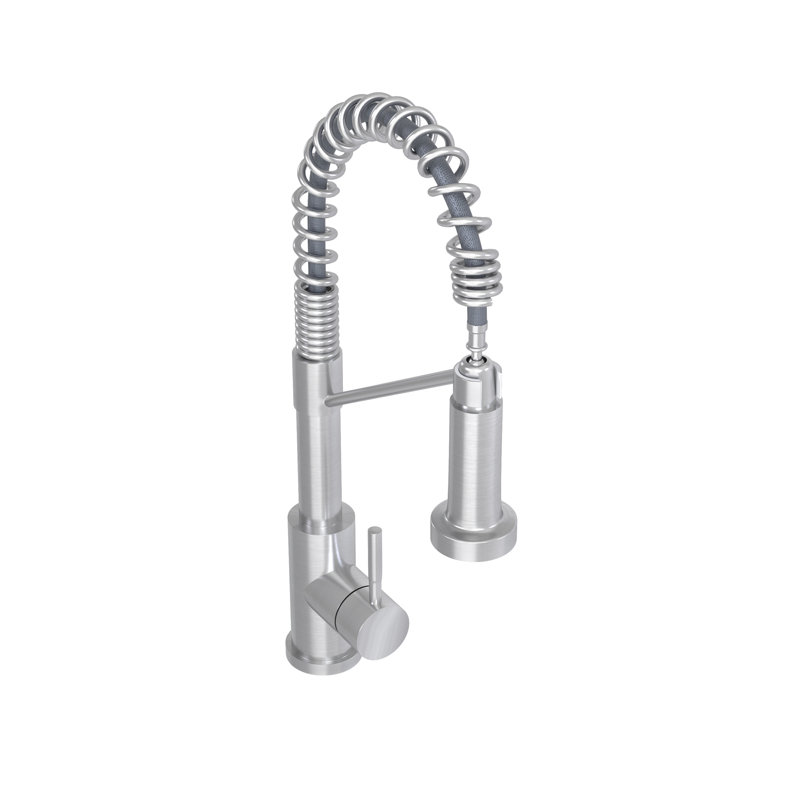 CUPC Certified 19" Single Handle Kitchen Faucet, Brushed Nickel