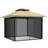 10X10 Gazebo, Outdoor Patio Gazebo With Mosquito Netting, Double Roof Metal Gazebo, Canopy For Backyard Covered Patio, Heavy Duty Gazebo Outdoor For Garden Deck Lawn，Black / Gray / Khaki / Navy Blue-124949854-126133271