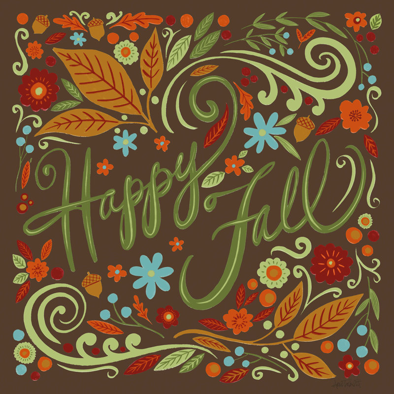 Happy Fall I Dark, H 36 po x l 36 po x P 1,25 po