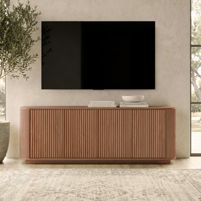 Canton Rectangular TV Stand for TV's up to 75" in Blonde Oak