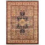 Agra Hand Knotted Wool Oriental Area Rug in Brown/Black