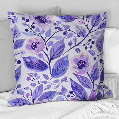 Purple Flower Lavender Delight II - Modern Throw Pillow