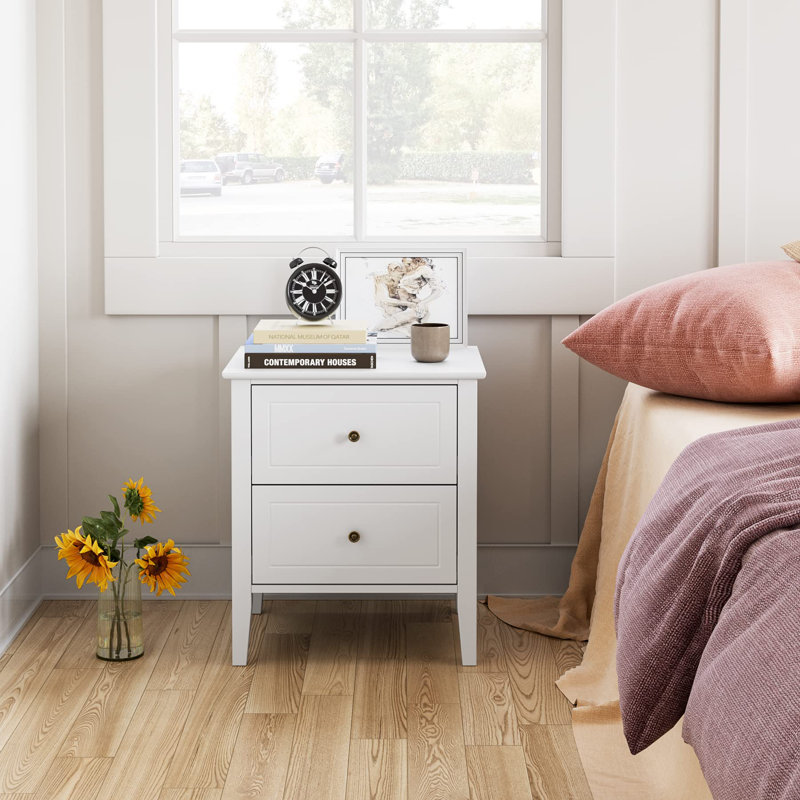 Abdulrazak 50cm W Solid + Manufactured Wood Bedside Table