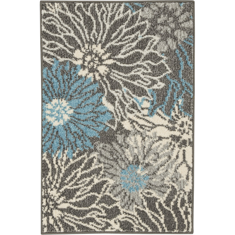 Floral Indoor Rug, Rectangle 1'10" x 2'10"