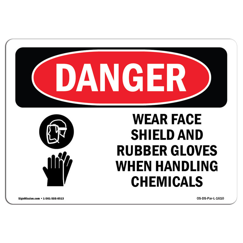 OSHA Danger Sign, 12" H x 18" W x 0.1" D
