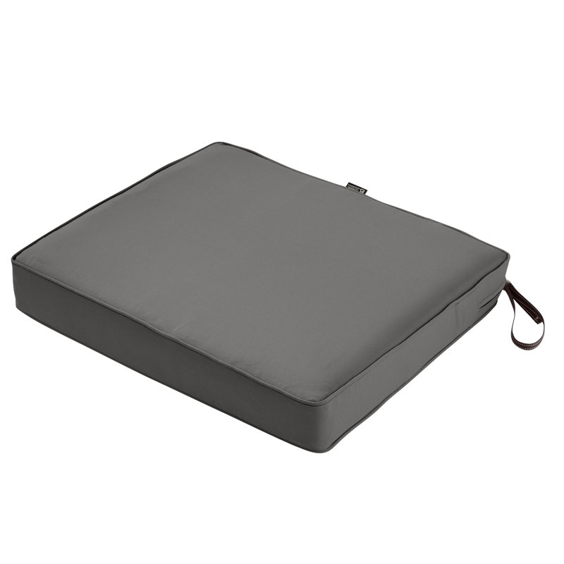 Pina Outdoor Dining Chair Seat Cushion, Light Charcoal Gray, 3" H x 21" W x 19" D