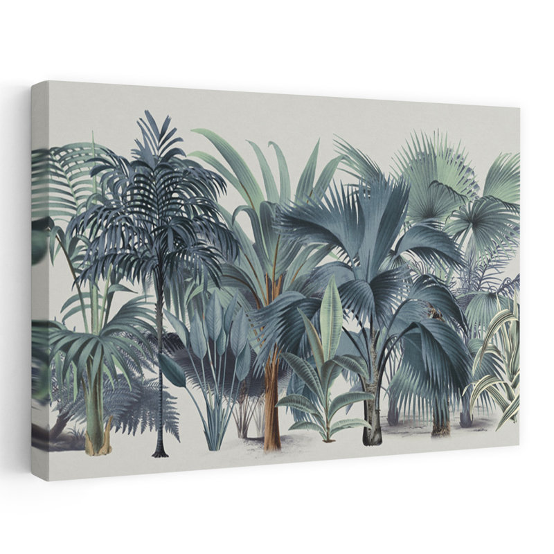 Faune exotique 004 1 abstrait palmier paysage nature, art mural, H 60 po x l 40 po