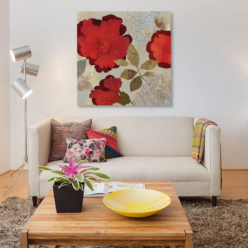 « rosa ii », impression sur toile, H 18 po x l 18 po x P 1,5 po, Pas de tapis, Toile tendue